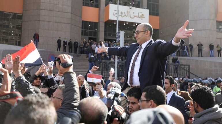Trial of Egyptian rights lawyer with presidential ambitions starts