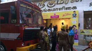 Chennai Silks building on fire, two floors collapse