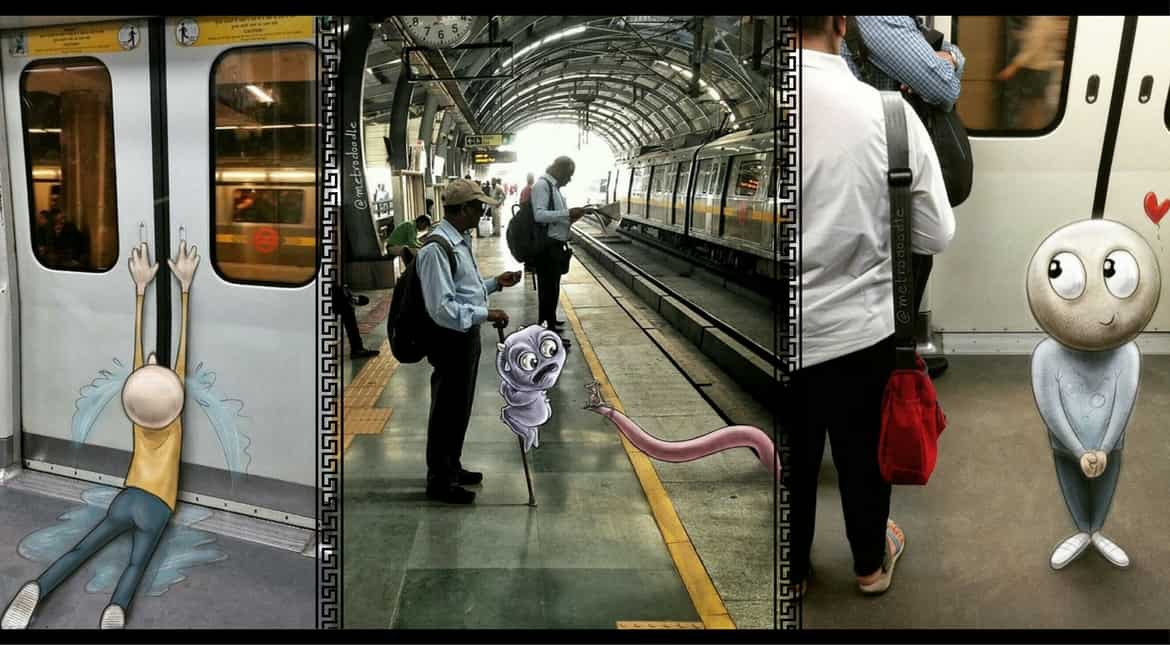 The artist who draws aliens in Delhi's Metro train The artist who draws aliens in Delhi's Metro train