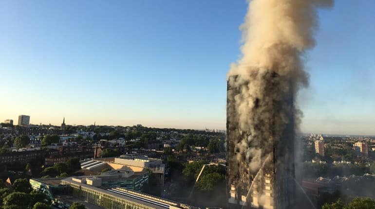 27-storey tower on fire in London