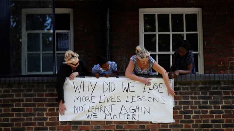 Angry residents in London