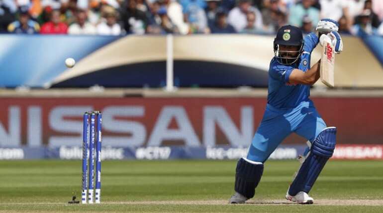 Virat Kohli drives against Bangladesh