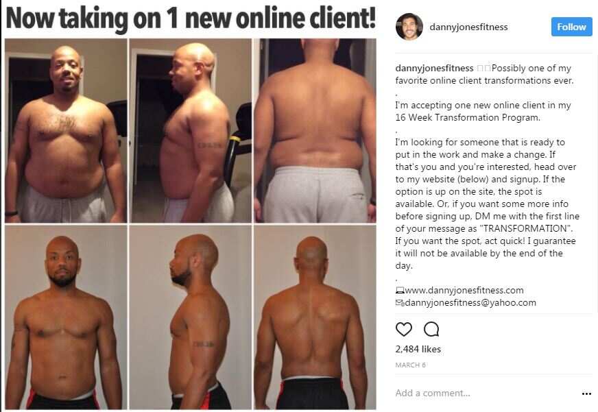 Danny posts an amazing grid of transformation