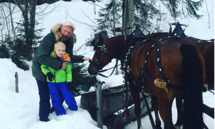 Boris Becker with son Amadeus Benedict Edley Luis Becker