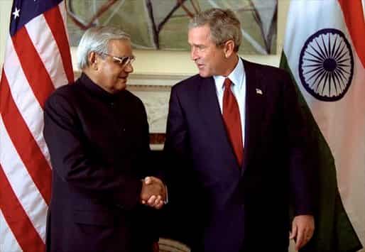 PM Vajpayee with President George W. Bush