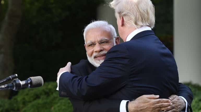 Modi and Trump embrace