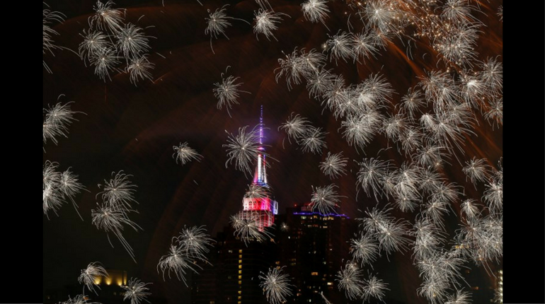 The Empire State Building on the 4th of July
