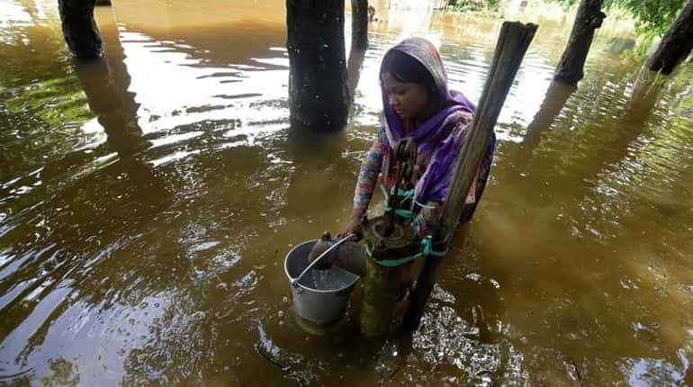 Brahmaputra river bank bursts