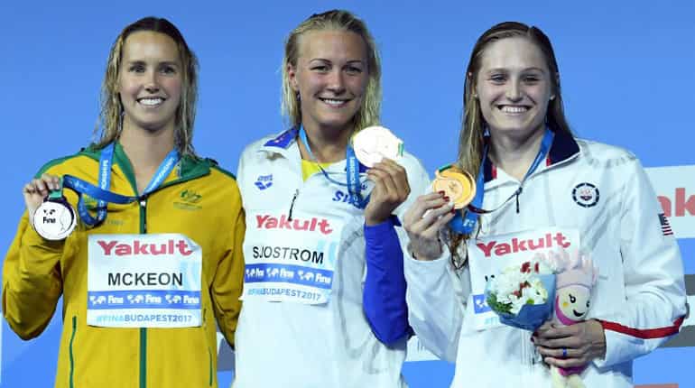 Sweden's Sarah Sjostrom wins fourth 100m butterfly worlds gold