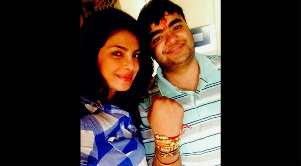 Priyanka Chopra with her brother on Rakhi
