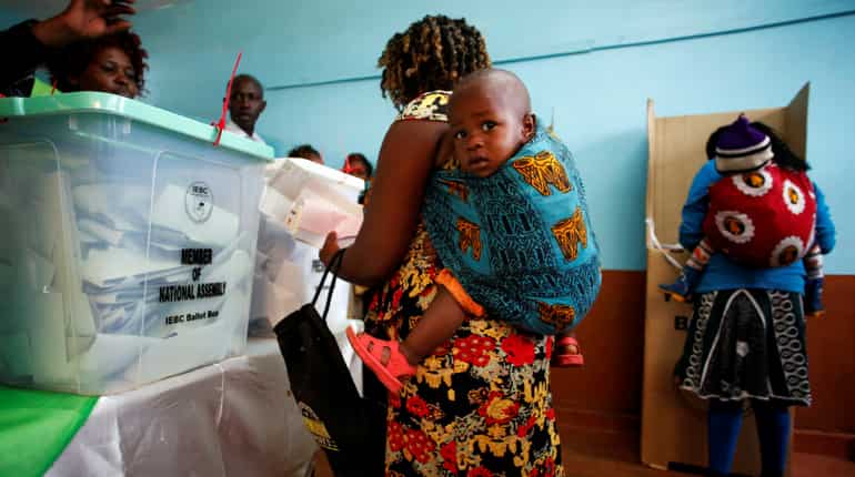 Kenya opposition rejects poll results showing president in lead