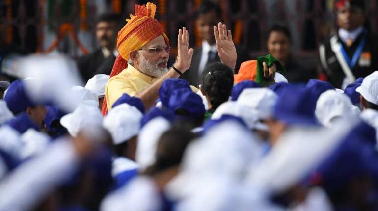 PM Modi with children at Red Fort