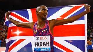 Mo Farah wins final track race after rival trio collide