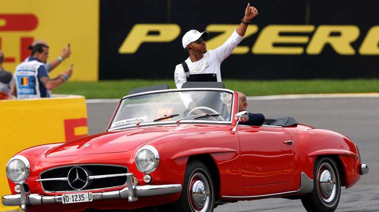Lewis Hamilton marks 200th race with Belgium Grand Prix win