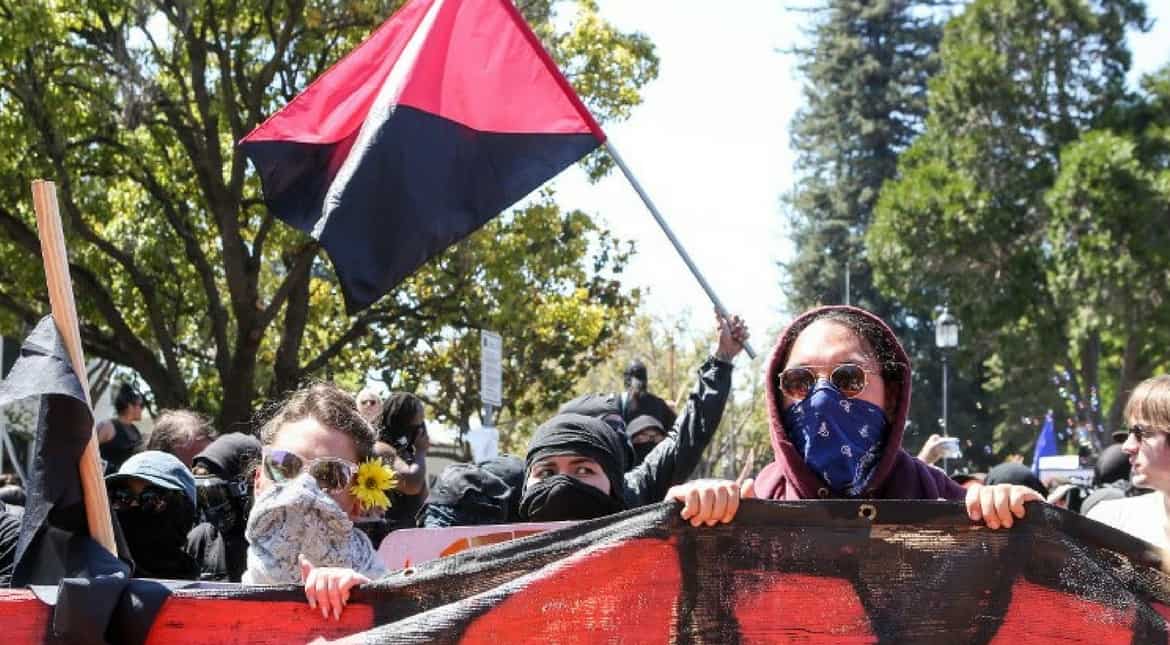 Pro-Trump supporters engage with anti-fascists at 'Rally Against Hate' protests in Berkeley