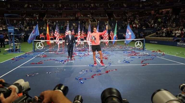 Nadal celebrating his victory