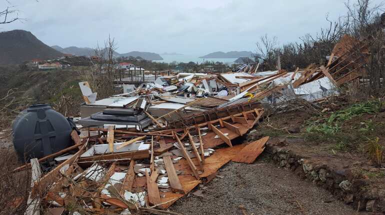 Houses reduced to rubble