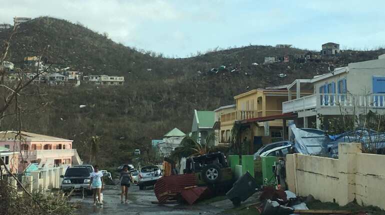 Devastated street of Sint Maarten