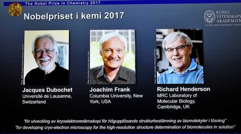 Chemistry Nobel awarded to Jacques Dubochet, Joachim Frank, and Richard Henderson