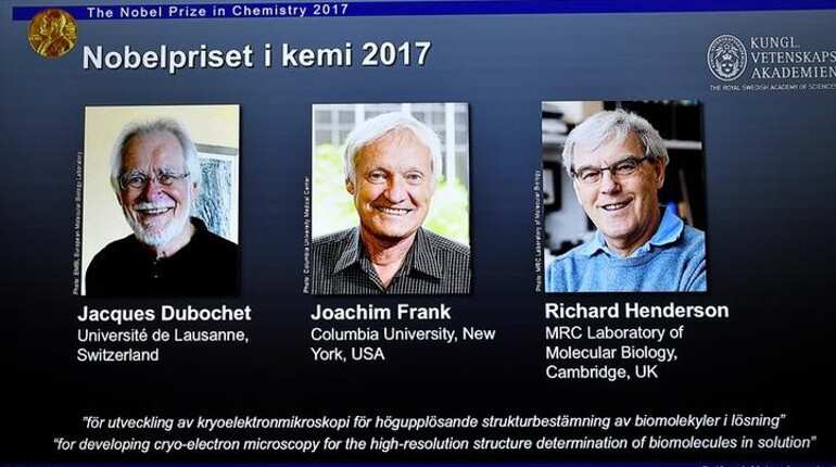 Chemistry Nobel awarded to Jacques Dubochet, Joachim Frank, and Richard Henderson