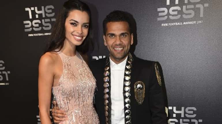 Dani Alves with his girlfriend at the FIFA awards