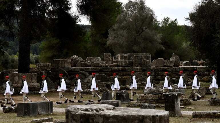 Greek Presidential guards at Olympia
