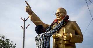 The garland on Anantapur's Ambedkar statue