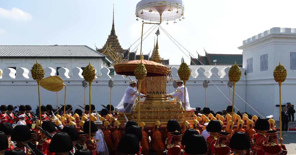 The Royal Urn is transported during the funeral procession