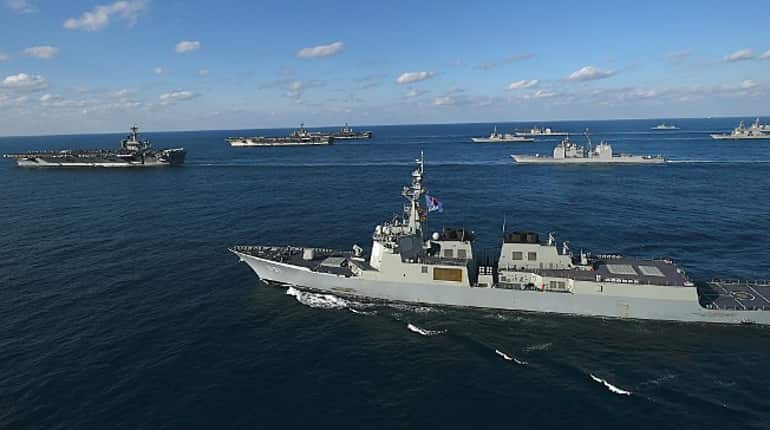 US aircraft carriers, Japanese navy conduct joint drill amid North Korea tensions US aircraft carriers, Japanese navy conduct joint drill amid North Korea tensions