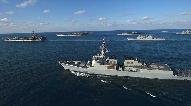 US aircraft carriers, Japanese navy conduct joint drill amid North Korea tensions