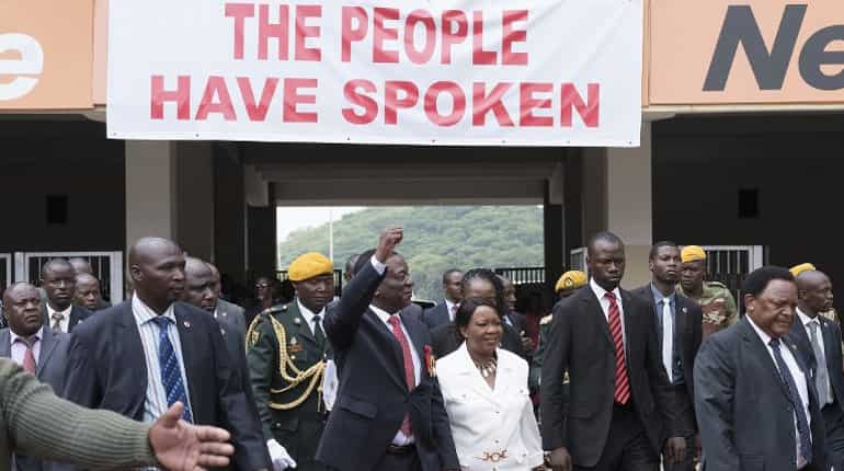 Mnangagwa sworn in as Zimbabwe president, praises 'father of the nation' Mugabe