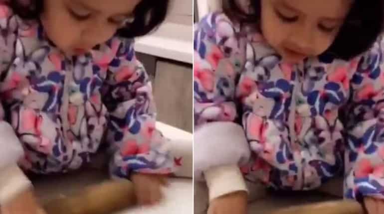 Watch: Dhoni's daughter Ziva makes rotis, video goes viral Watch: Dhoni's daughter Ziva makes rotis, video goes viral