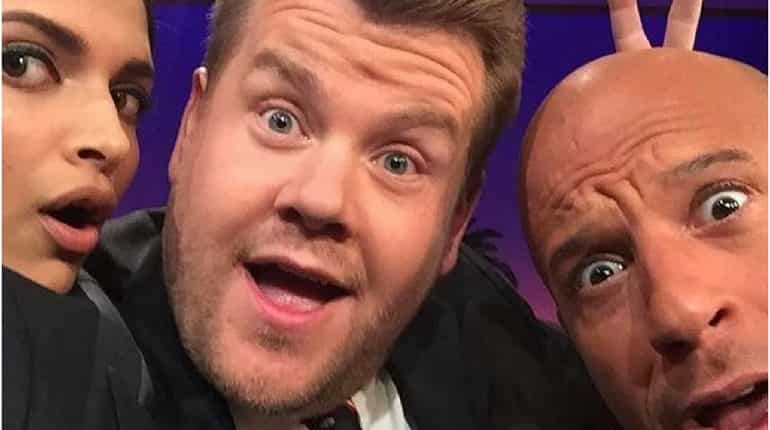 Deepika and Vin at The Late Late Show with James Corden