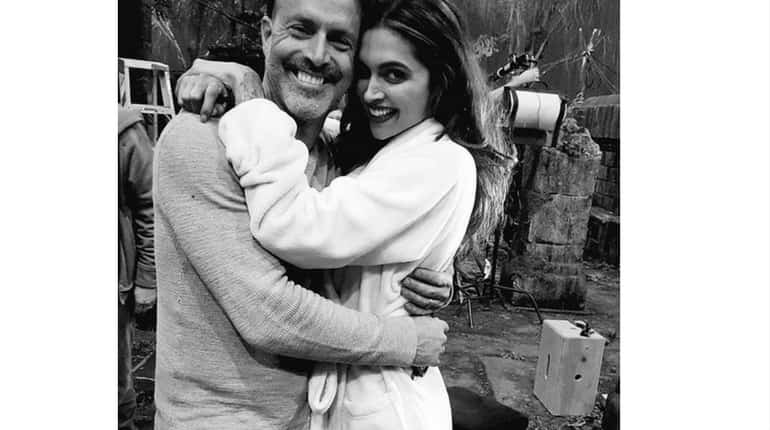 Deepika posing on her 1st day of The Return of Xander Cage shoot with the director