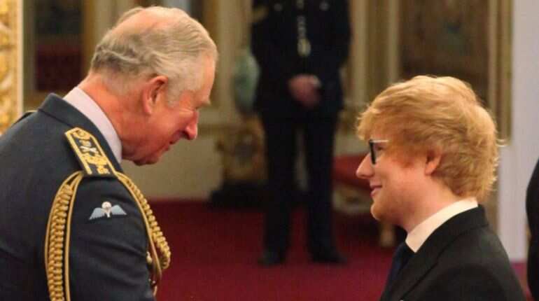 Ed Sheeran receives MBE from Prince Charles Ed Sheeran receives MBE from Prince Charles