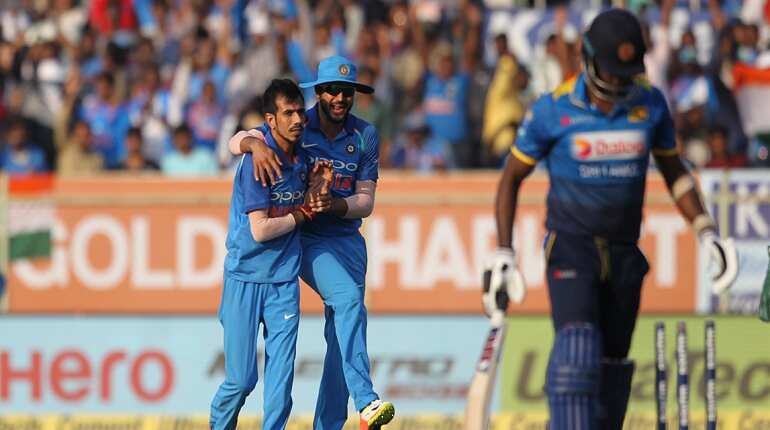 Chahal, Kuldeep's bowling spell restrict Sri Lanka to 215 in 3rd ODI