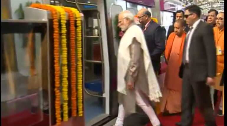 Prime Minister Narendra Modi launches Delhi Metro's Magenta line