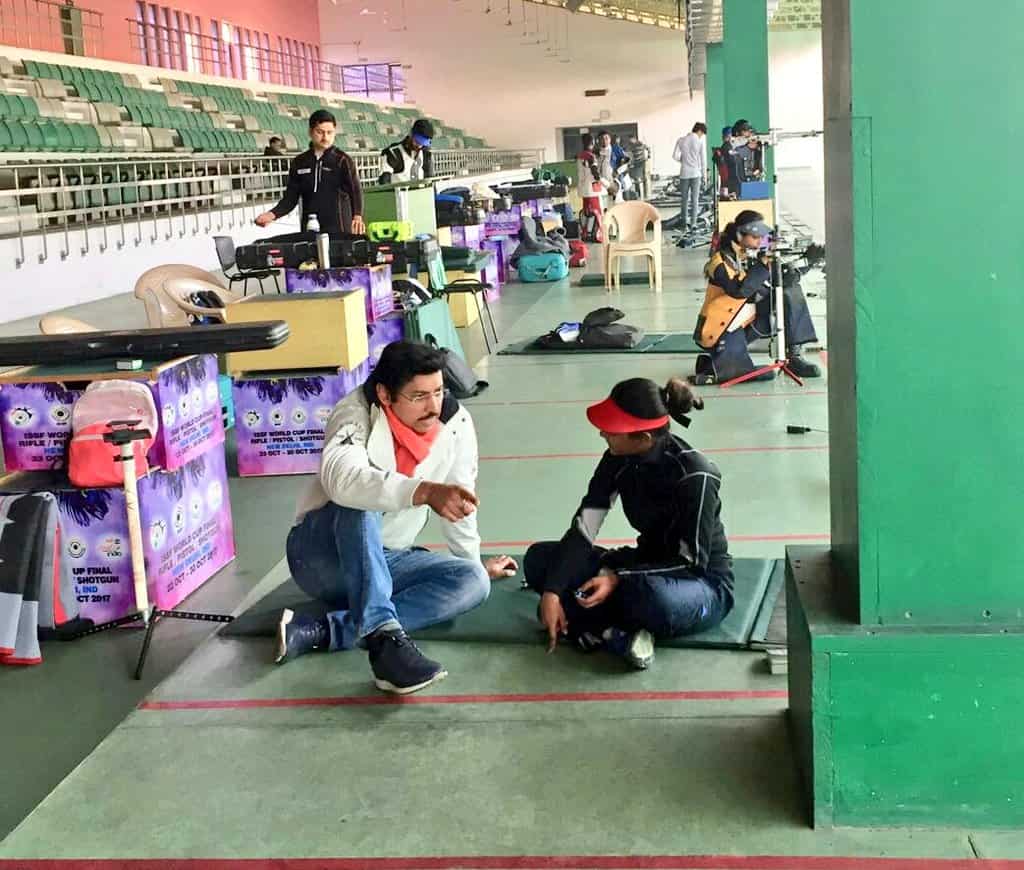 Union Sports Minister visits Karni Singh Shooting Range Union Sports Minister visits Karni Singh Shooting Range