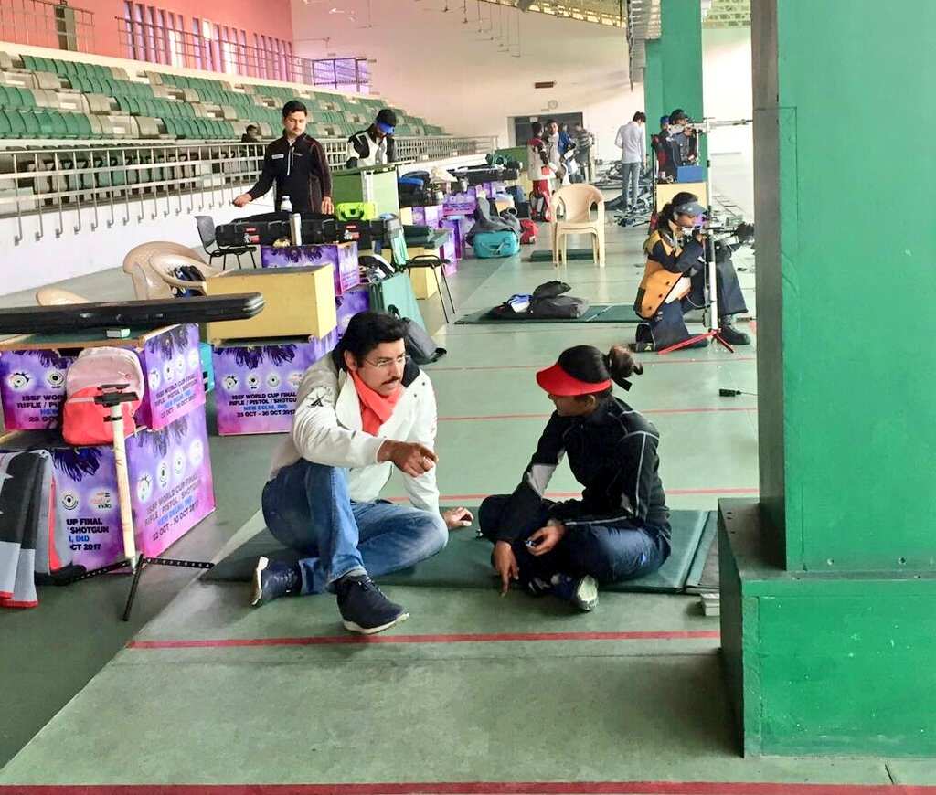 Union Sports Minister visits Karni Singh Shooting Range