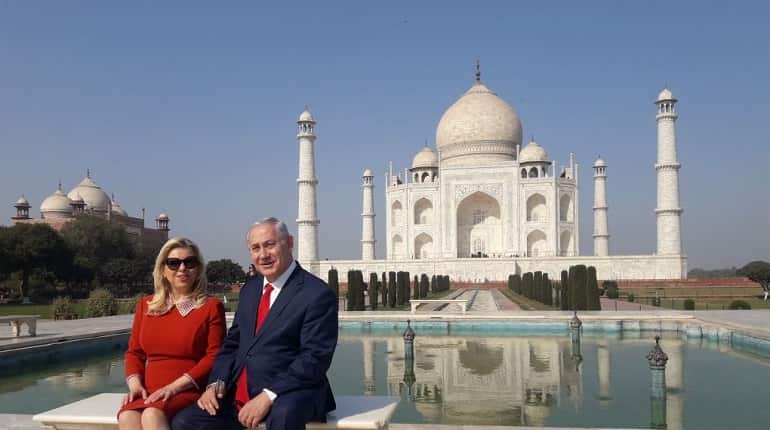 Isreali PM Netanyahu, wife visit Taj Mahal, received by Yogi Adityanath Isreali PM Netanyahu, wife visit Taj Mahal, received by Yogi Adityanath