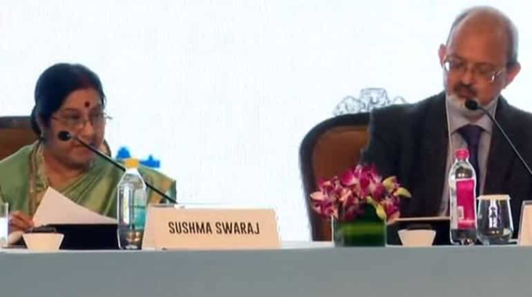 Terrorism anywhere can threaten societies anywhere: Sushma Swaraj at Raisina Dialogue Terrorism anywhere can threaten societies anywhere: Sushma Swaraj at Raisina Dialogue
