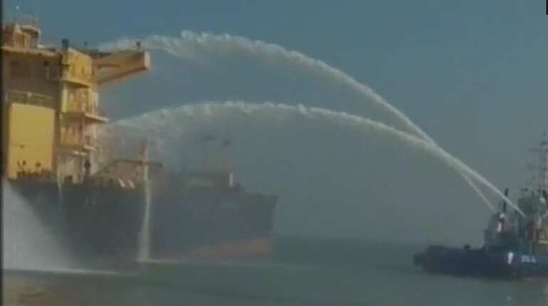 Fire on MT Genessa oil tanker doused