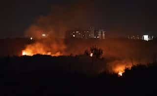 Cooling operations underway after fire at Bengaluru's Bellandur Lake