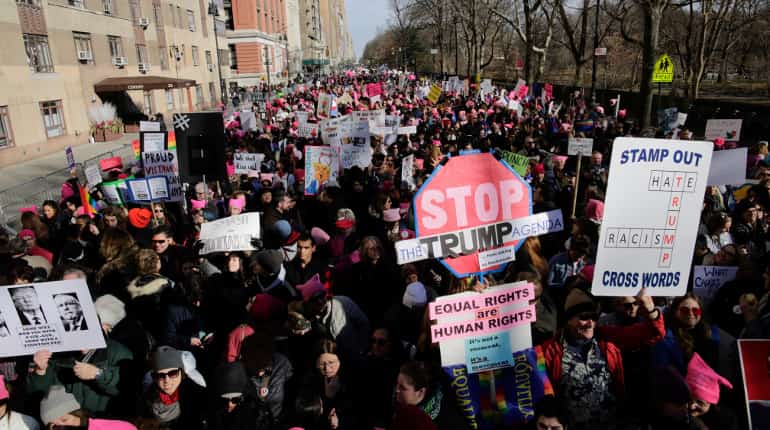 1 year of Trump: Protesters flock in droves to women's marches