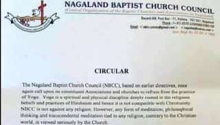 Nagaland church council tells followers 'yoga not compatible with Christianity'