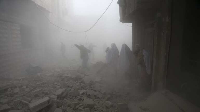 Death toll soars as Syria regime pounds rebel enclave Death toll soars as Syria regime pounds rebel enclave