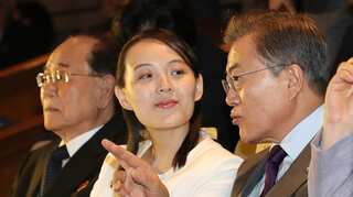 South Korea's Moon watches concert with Kim Jong Un's sister