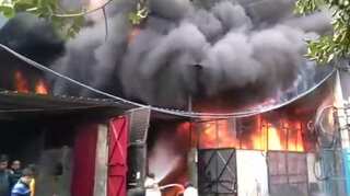 Fire breaks out at shoe factory in Delhi