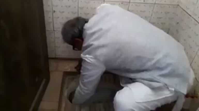 Madhya Pradesh: BJP lawmaker unclogs, cleans school toilet with bare hands