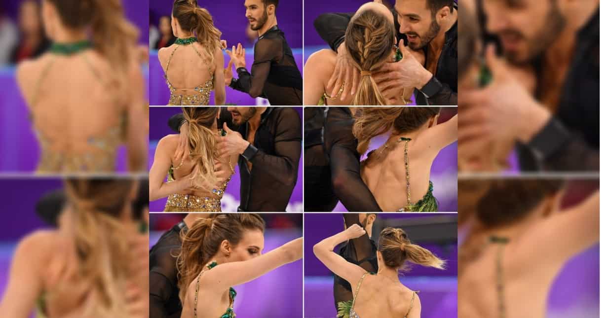 French skater suffers dress mishap during ice dance